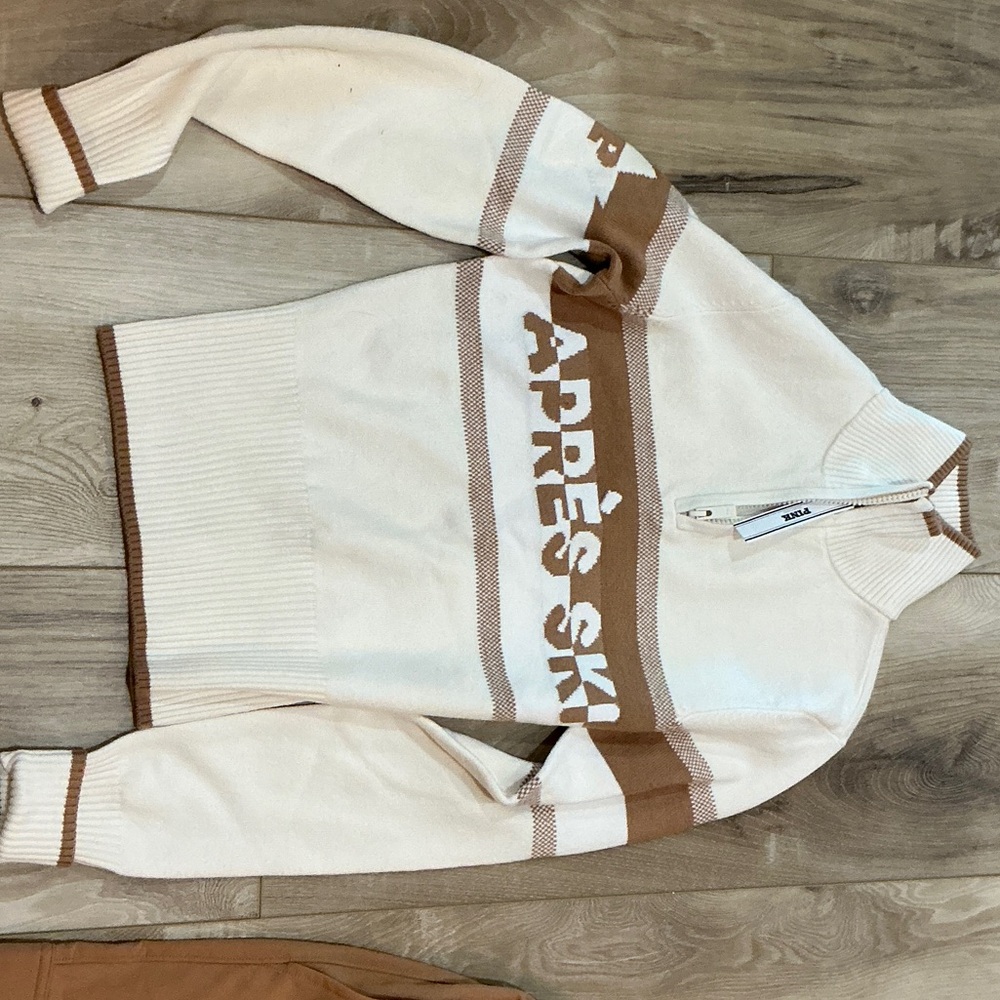 PINK Victoria's Secret Cream and Brown Sweater